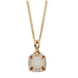 New Collection Opal And Diamond Pendant Chain 